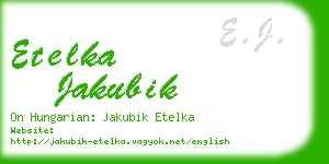 etelka jakubik business card